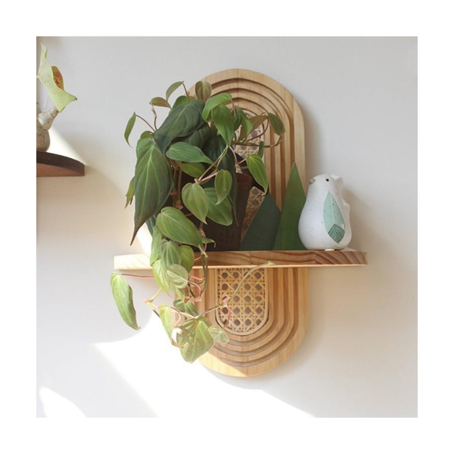 Modern Rattan Wall Shelf / Nature
