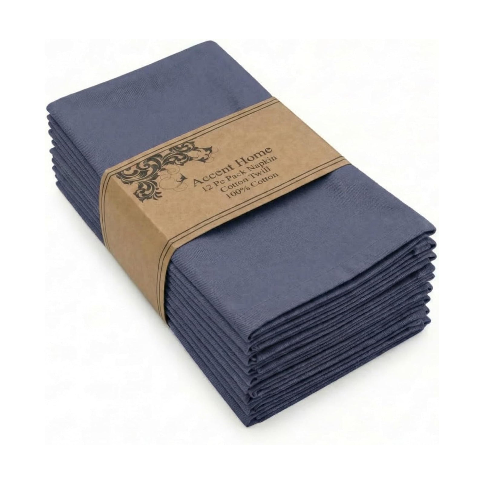 ACCENTHOME Accent Home 100% Cotton Napkins, Delicate Cloth Napkins for Dinners, Parties and Weddings，18 x 18 Inch Set