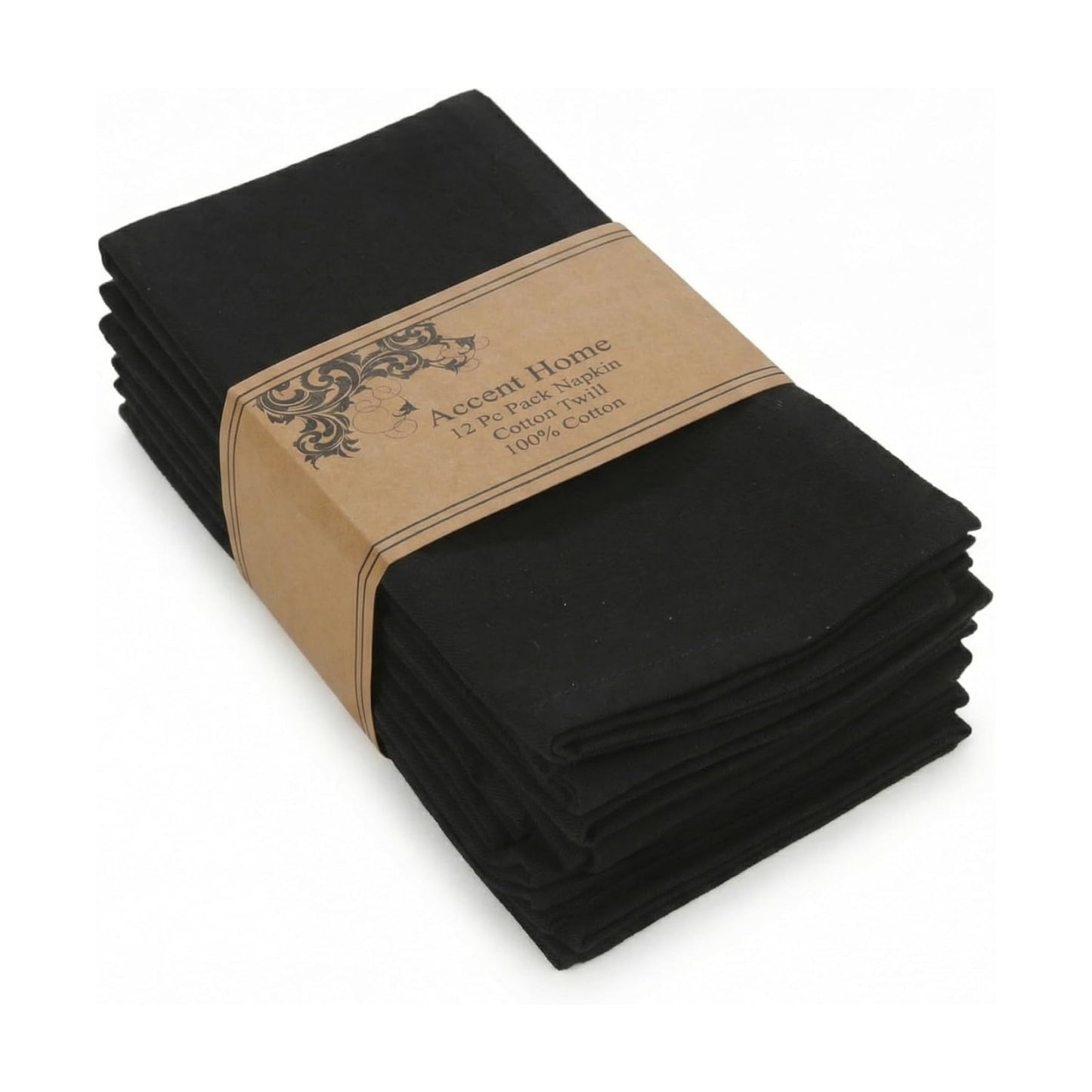 ACCENTHOME Accent Home 100% Cotton Napkins, Delicate Cloth Napkins for Dinners, Parties and Weddings，18 x 18 Inch Set