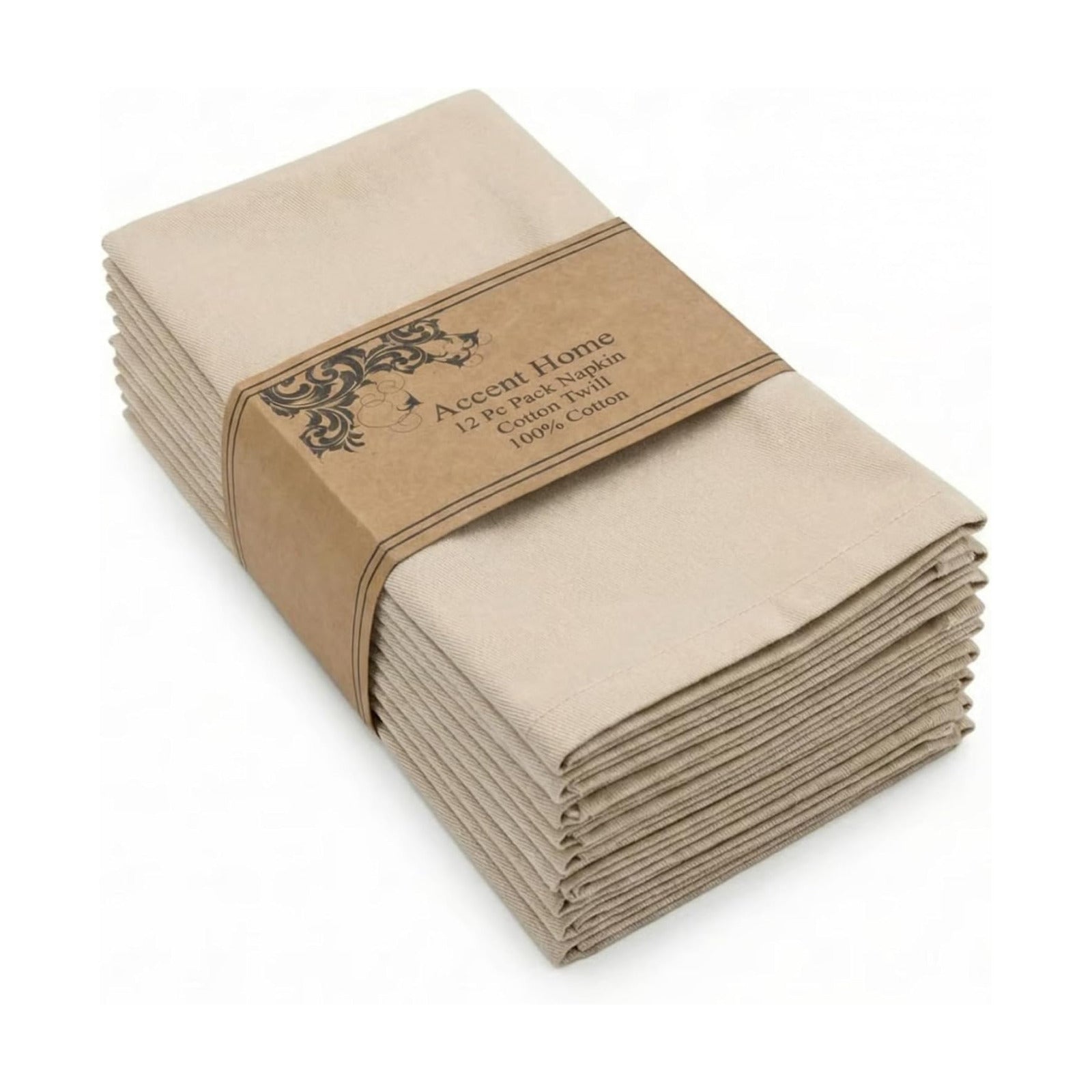 ACCENTHOME Accent Home 100% Cotton Napkins, Delicate Cloth Napkins for Dinners, Parties and Weddings，18 x 18 Inch Set