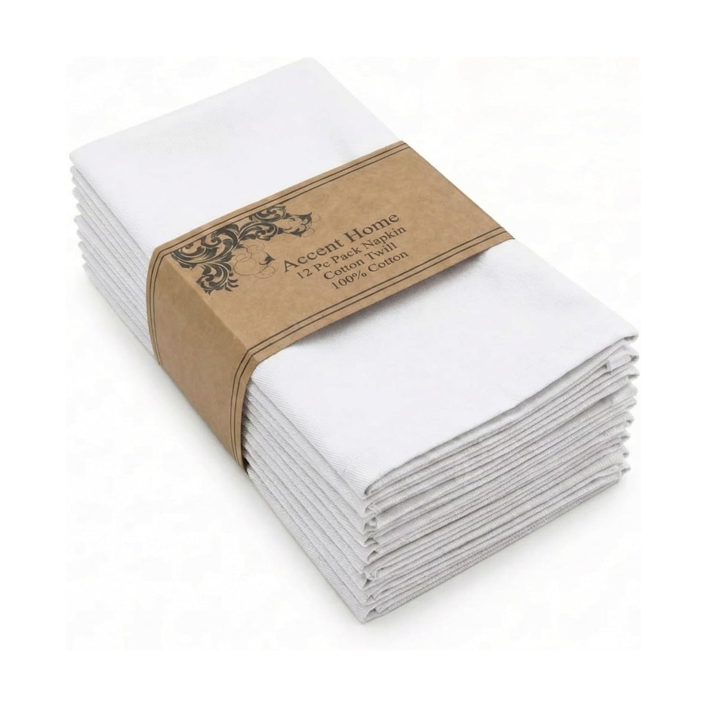 ACCENTHOME Accent Home 100% Cotton Napkins, Delicate Cloth Napkins for Dinners, Parties and Weddings，18 x 18 Inch Set