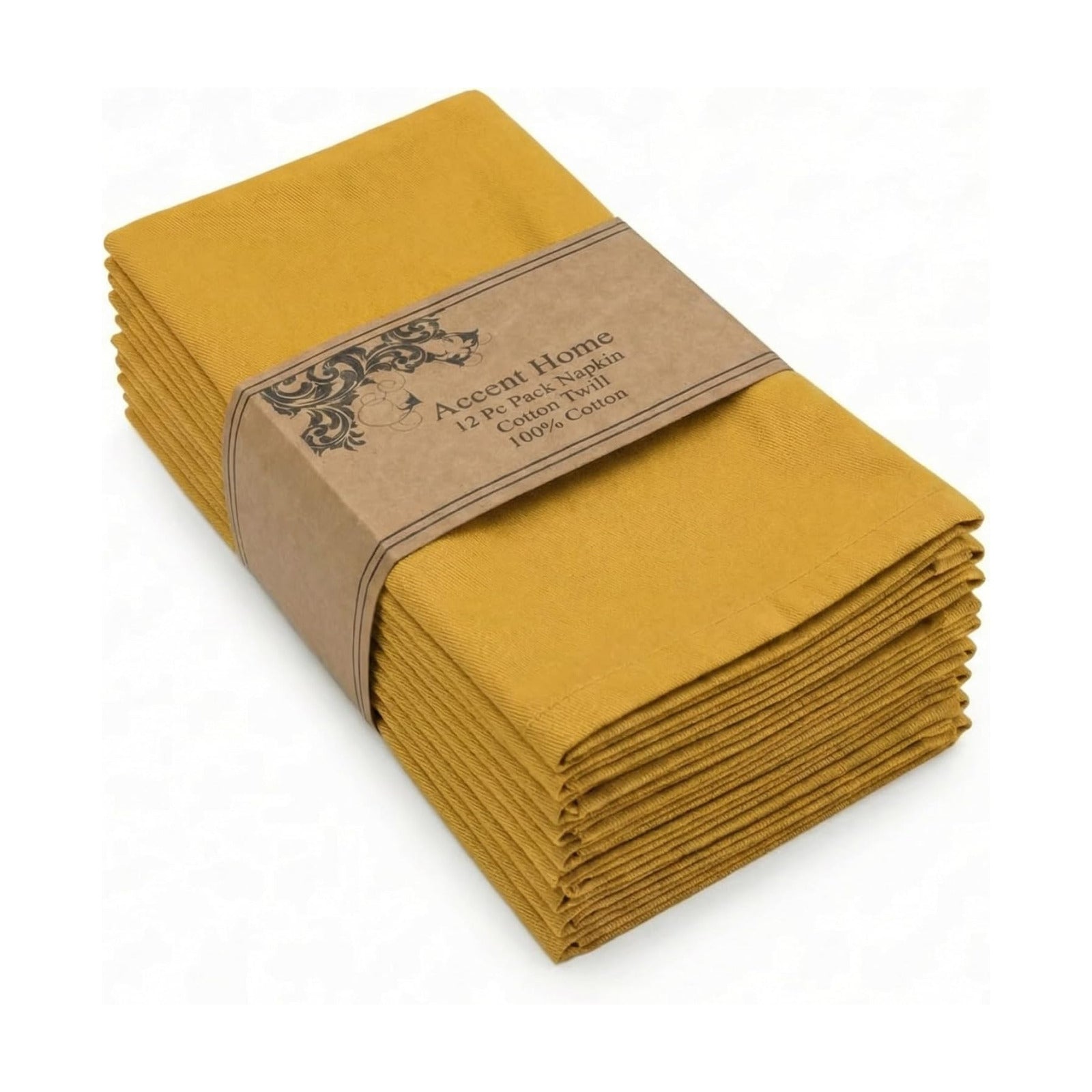 Accent Home 100% Cotton Napkins, Delicate Cloth Napkins for Dinners | 100% Pure Cotton Napkins, Economy Pack, Multi