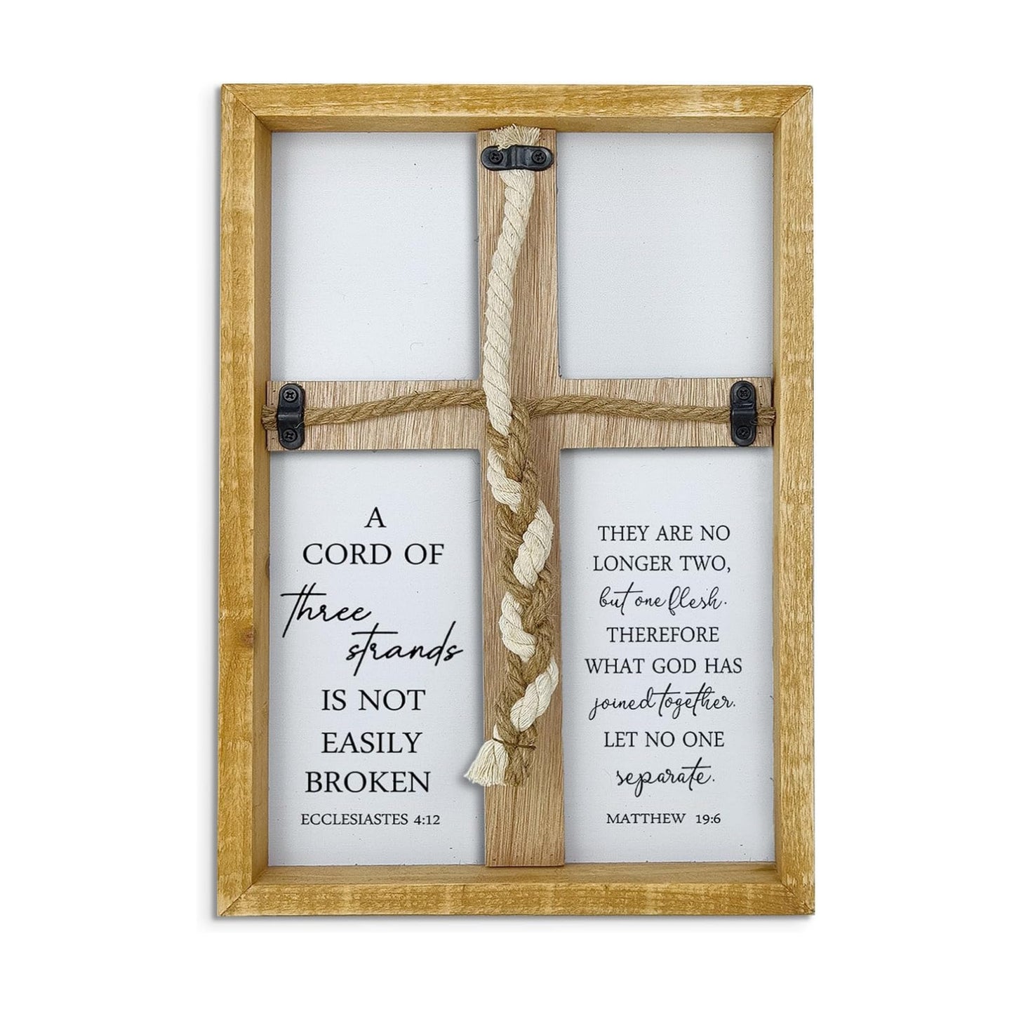 A Cord of Three Strands Wedding Sign " Three Strands Braid / 15"L x 10"W / Cross Sign-wood / 15 x 10