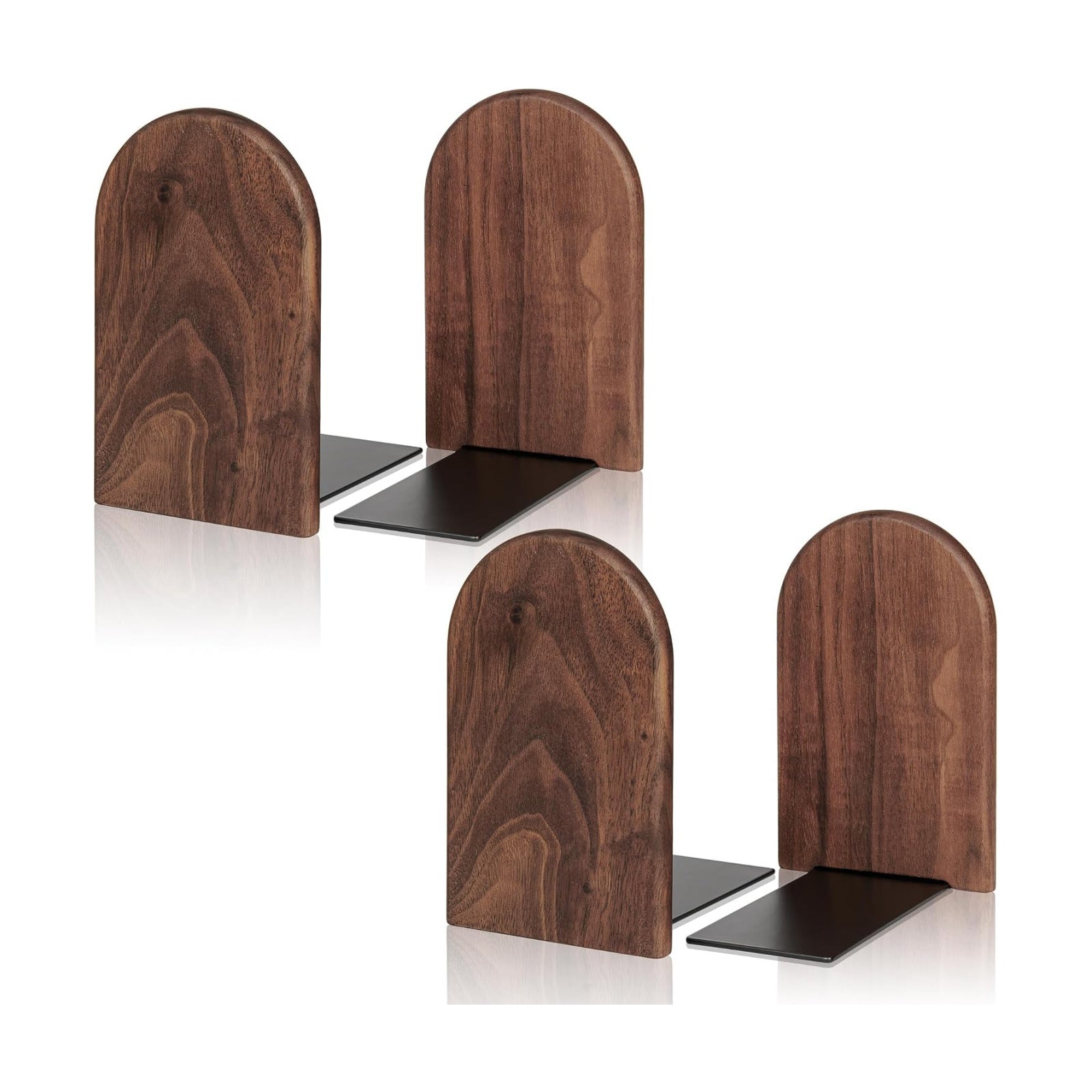 2 Pair Bookends Wood Book Ends Universal Economy Bookend / Medium / Set of 2