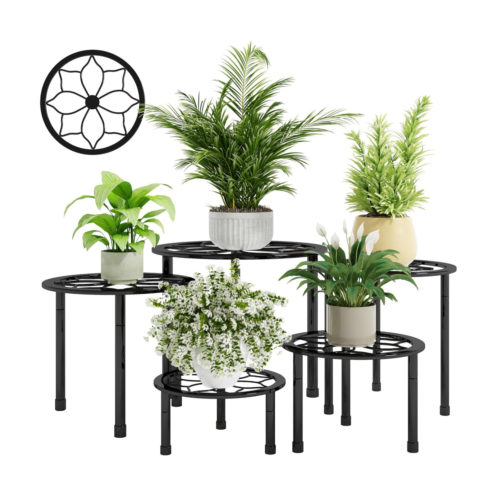 Metal Plant Stand Indoor Outdoor,Indoor Plant Stands for patio rust proof,Heavy Duty Flower Pot Stands for Multiple