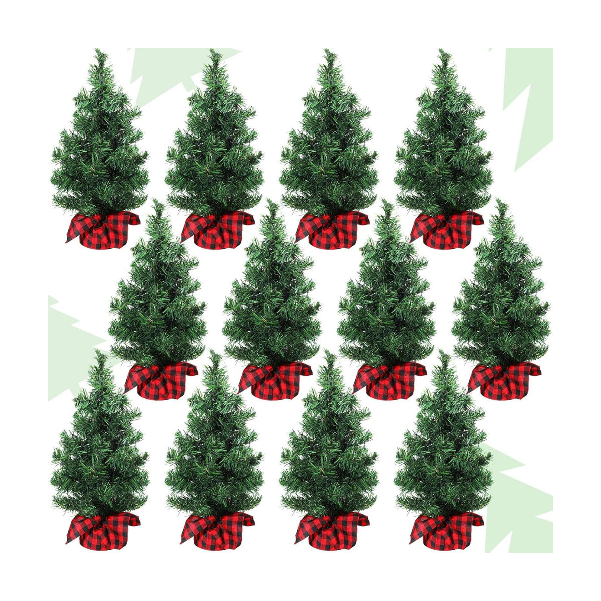 Ceenna 12 Pcs Mini Artificial Christmas Trees Tabletop Unlit,15.75 Inch