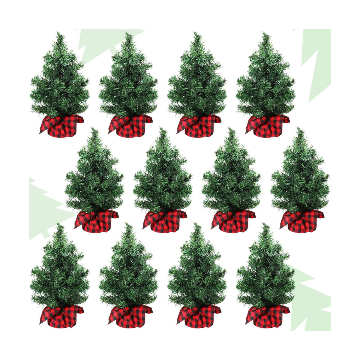 Ceenna 12 Pcs Mini Artificial Christmas Trees Tabletop Unlit,11.81 Inch
