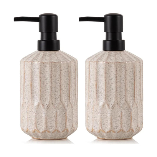 Bathroom Soap Dispenser Set, 16 OZ Ceramic Hand Soap Dispenser for Bathroom, Luxurious Hand and Dish Soap Dispenser Set