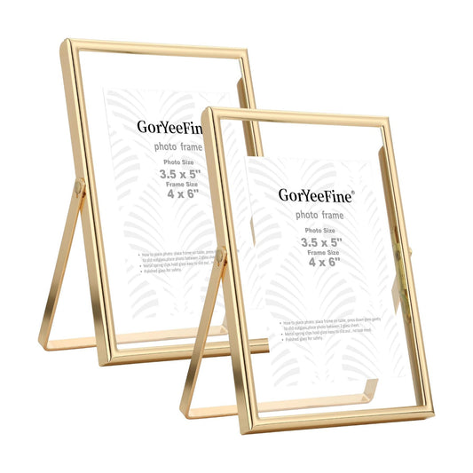 Floating Frame for picture / Gold / 4 x 6 / for ''2pk / Set of 2