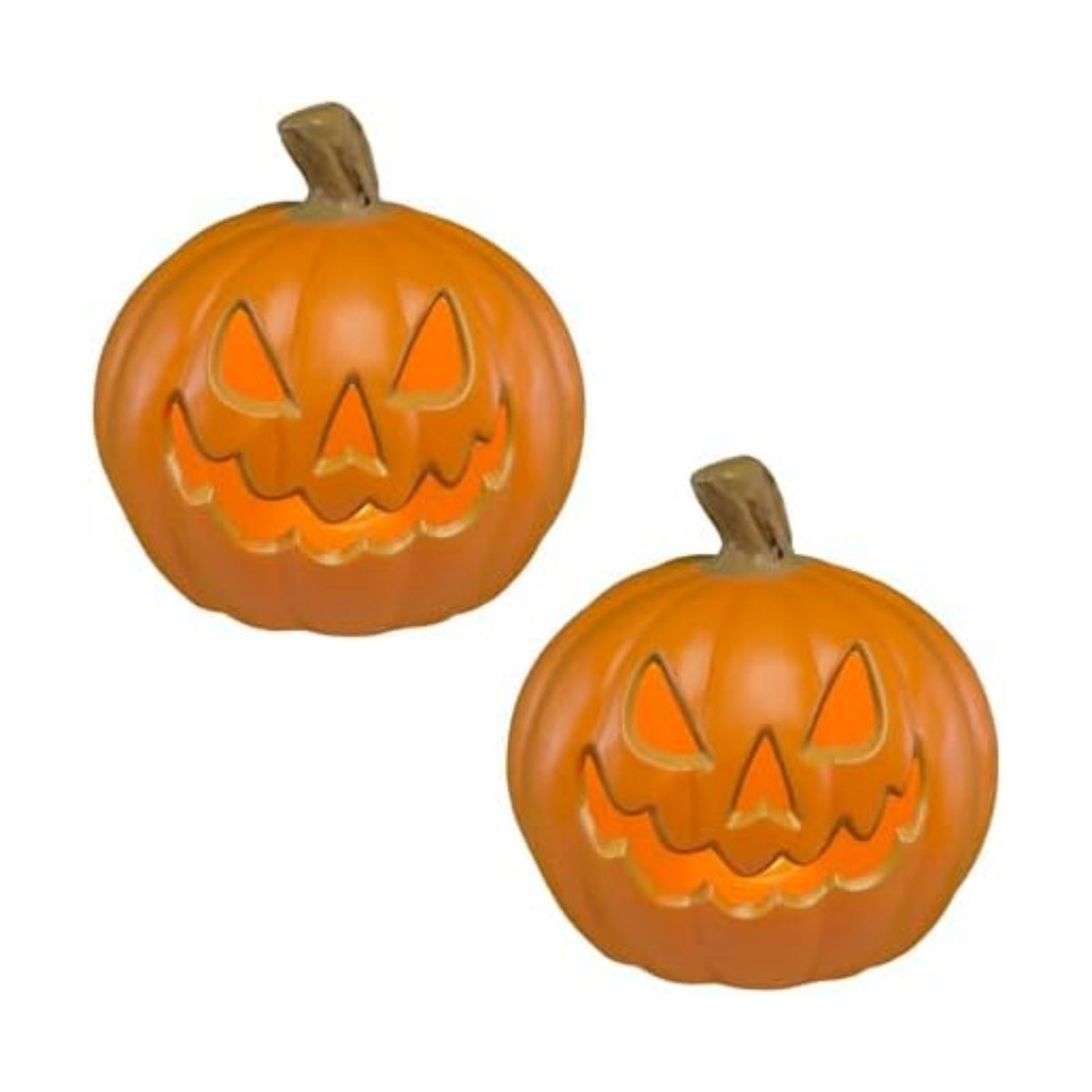 Xodus Battery Operated LED Light Pumpkin, Jack-O-Lantern, 8.5-inch, 2 Pack