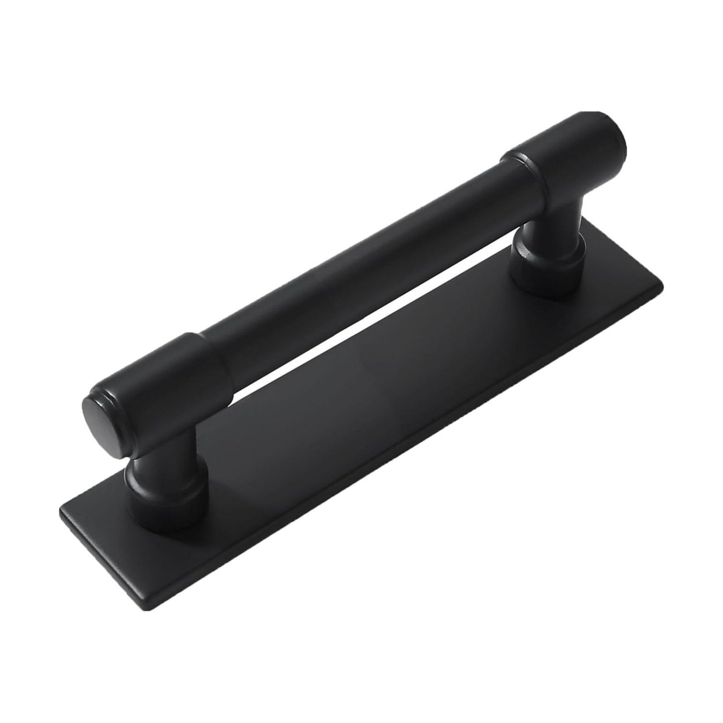 5 Pack 3 Inch(76 mm) Center to Center Black Cabinet Pull Backplate with Base Plate Zinc Solid Matte Black Kitchen