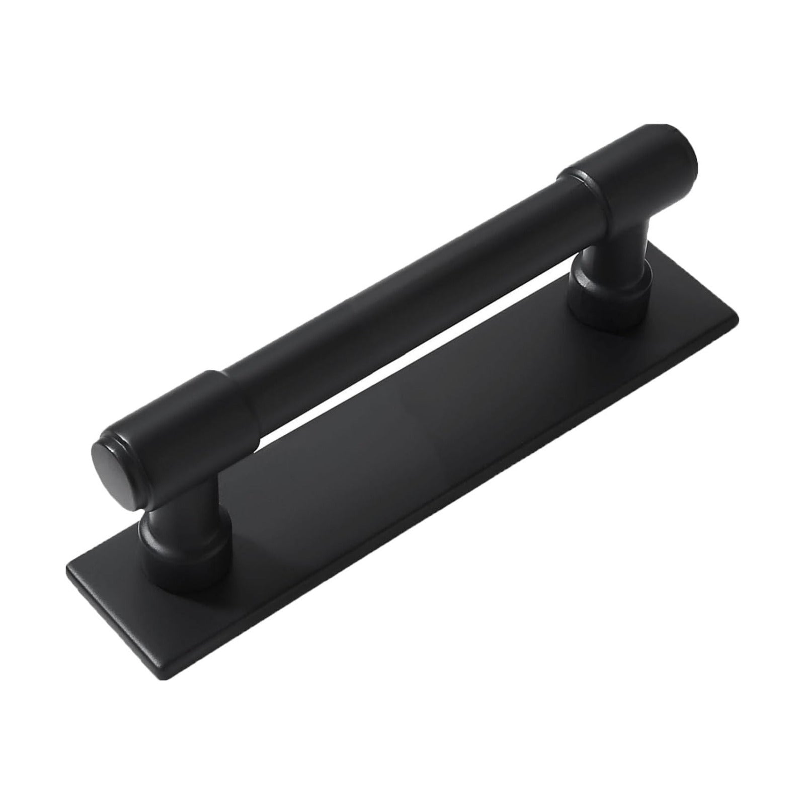 5 Pack 3 Inch(76 mm) Center to Center Black Cabinet Pull Backplate with Base Plate Zinc Solid Matte Black Kitchen