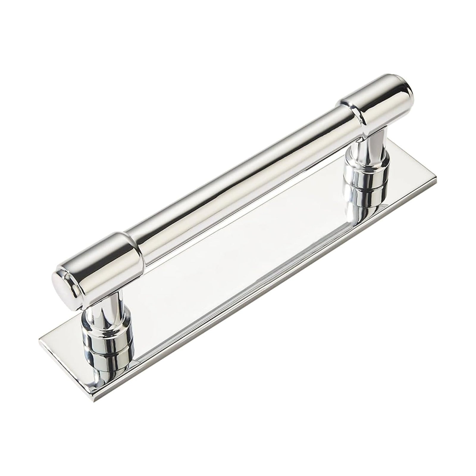 5 Pack 3 Inch(76 mm) Center to Center Polished Nickel Cabinet Pull Backplate with Base Plate Zinc Solid Kitchen Cabinet