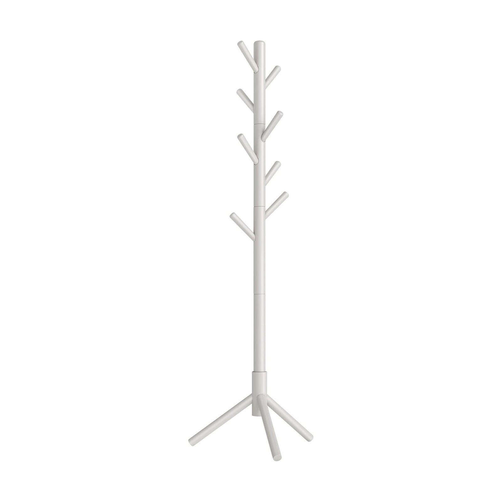 VASAGLE Solid Wood Coat Rack, Free Standing, Tree-Shaped, with 8 Hooks | Coat Tree，3 Height Options, for Clothes, Hats