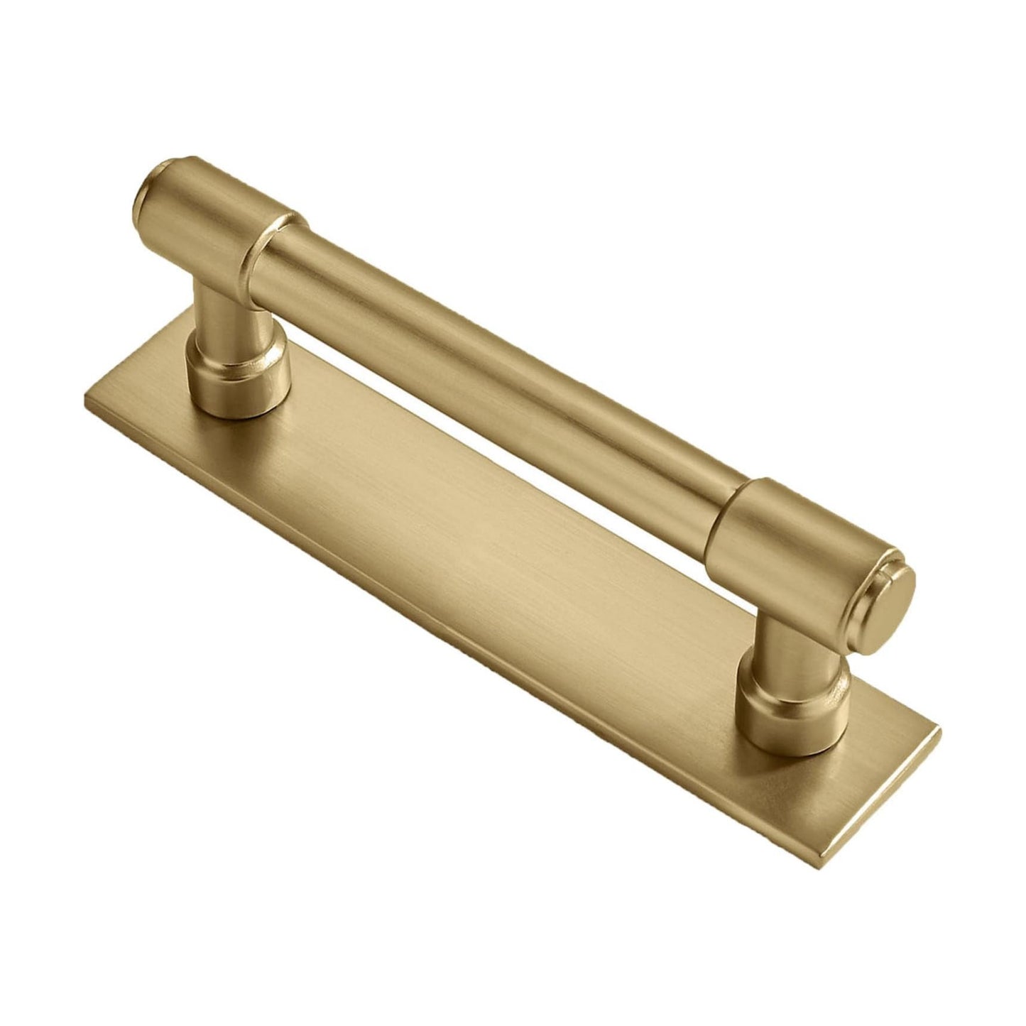5 Pack 3 Inch(76 mm) Center to Center Brushed Gold Cabinet Pull Backplate with Base Plate Zinc Solid Brushed Brass