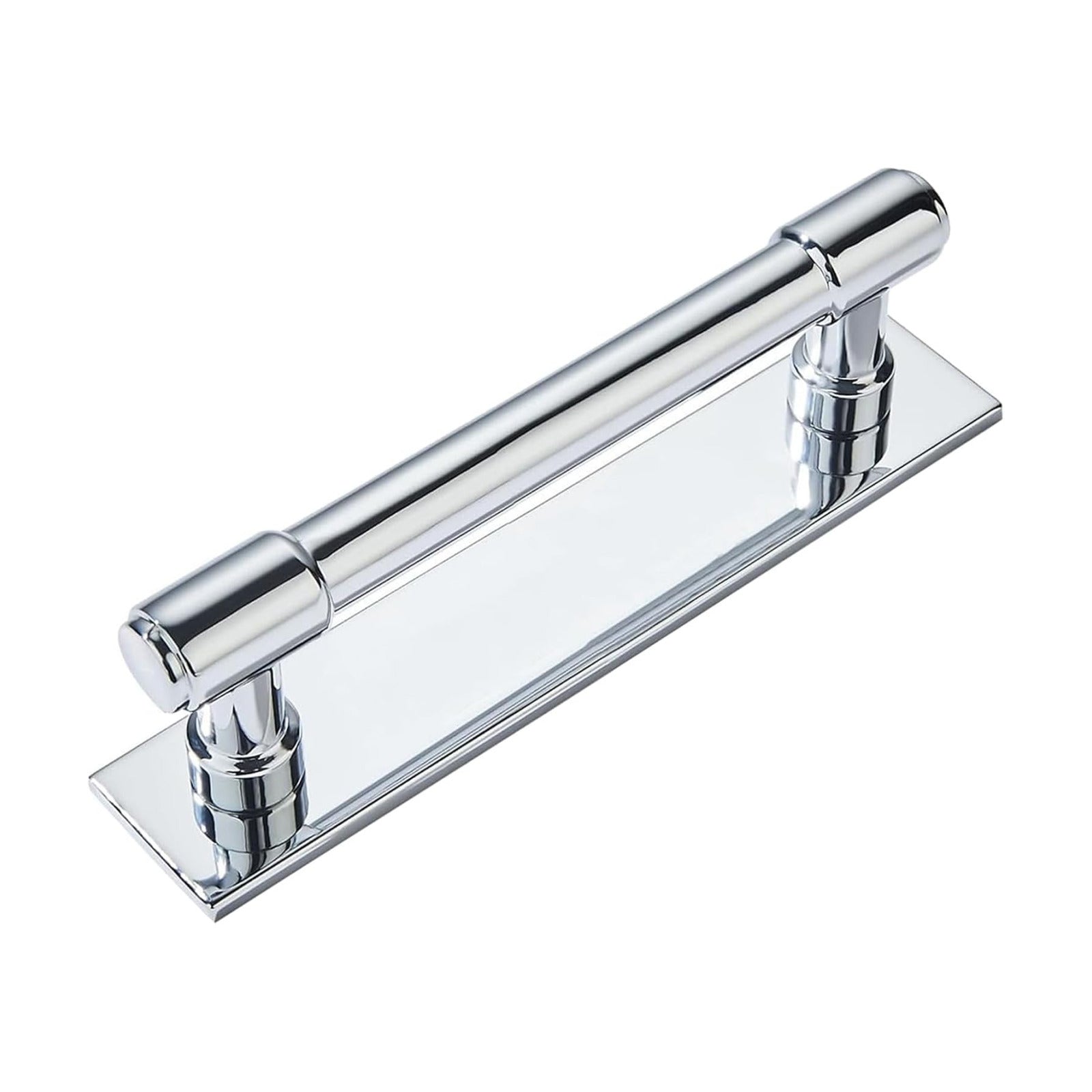 5 Pack 3 Inch(76 mm) Center to Center Polished Chrome Cabinet Pull Backplate with Base Plate Zinc Solid Kitchen Cabinet
