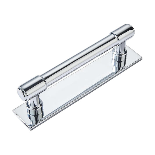 5 Pack 3 Inch(76 mm) Center to Center Polished Chrome Cabinet Pull Backplate with Base Plate Zinc Solid Kitchen Cabinet