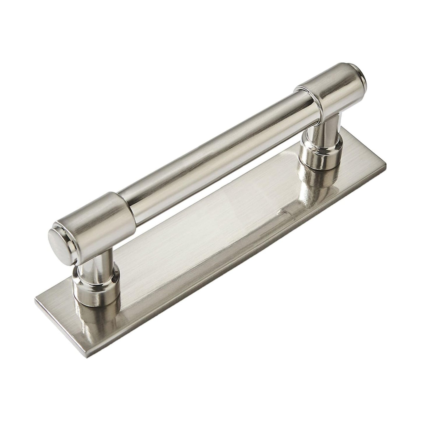 5 Pack 3 Inch(76 mm) Center to Center Brushed Satin Nickel Cabinet Pull Backplate with Base Plate Zinc Solid Kitchen