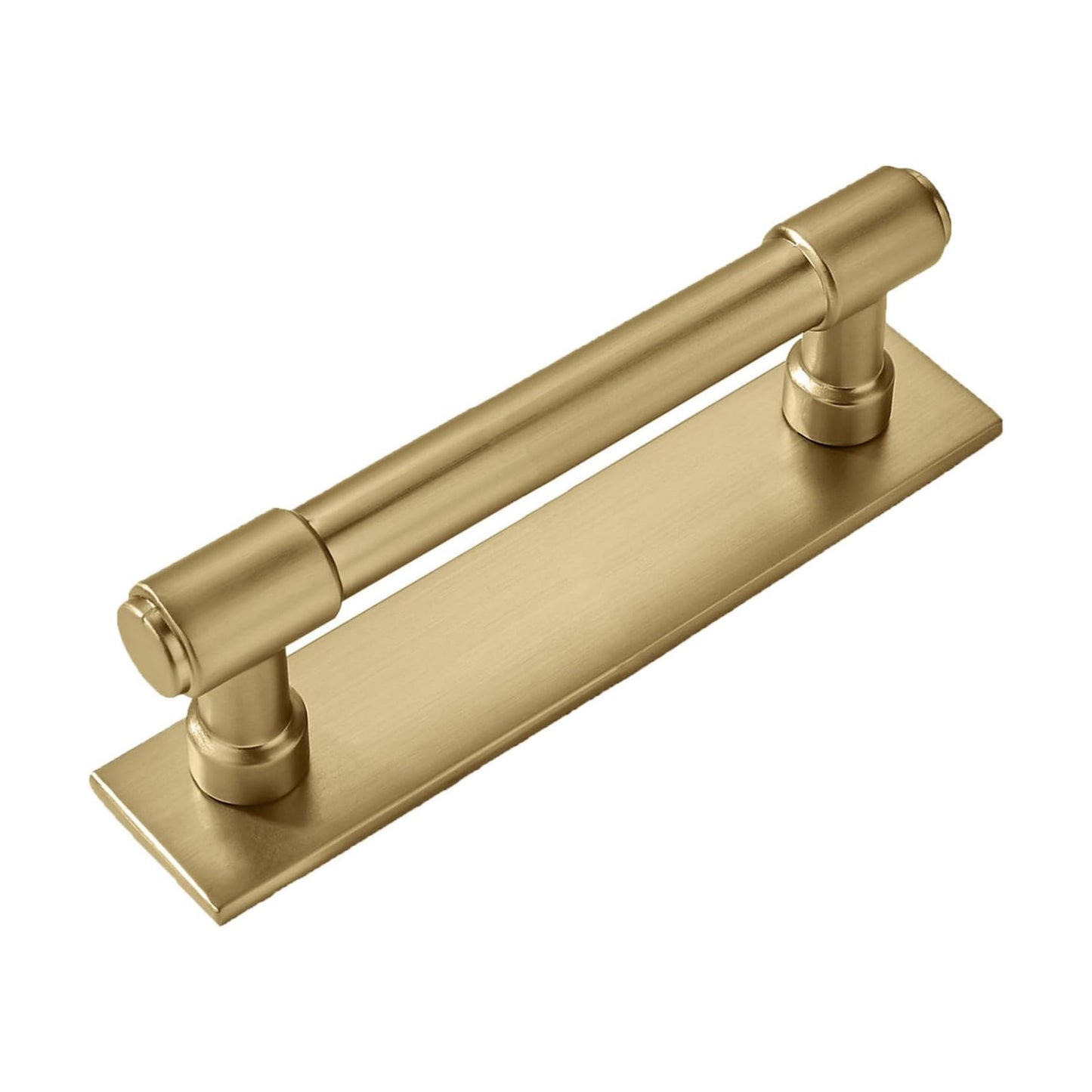5 Pack 3 Inch(76 mm) Center to Center Champagne Bronze Cabinet Pull Backplate with Base Plate Zinc Solid Satin Brass