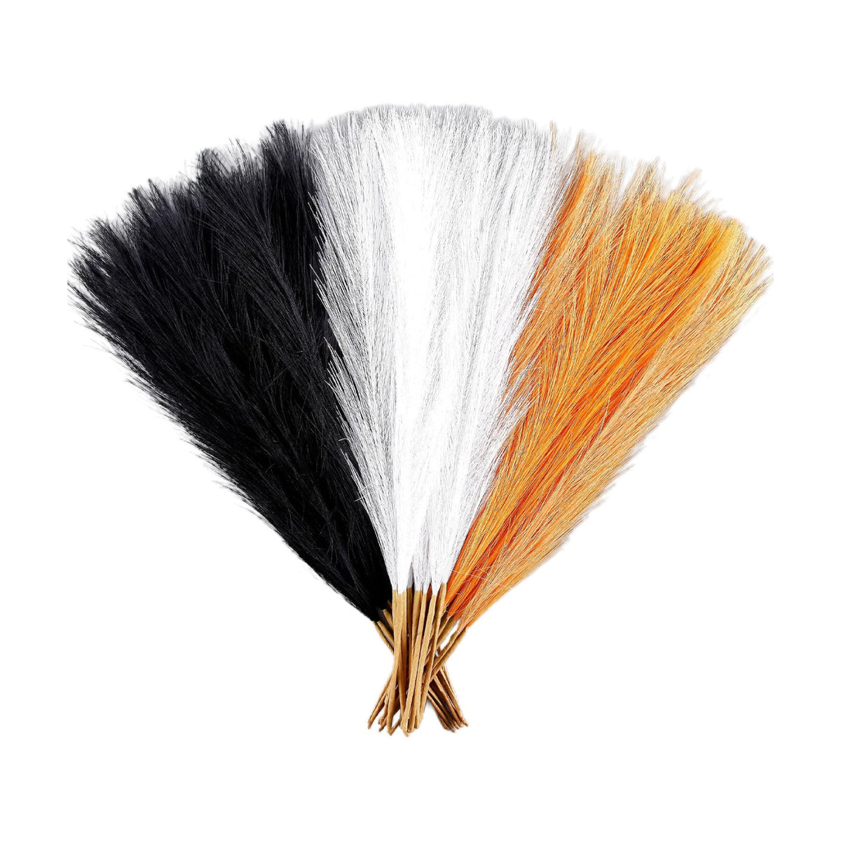 30PCS Black White Orange Faux Pampas Grass 17" for Vase Filler