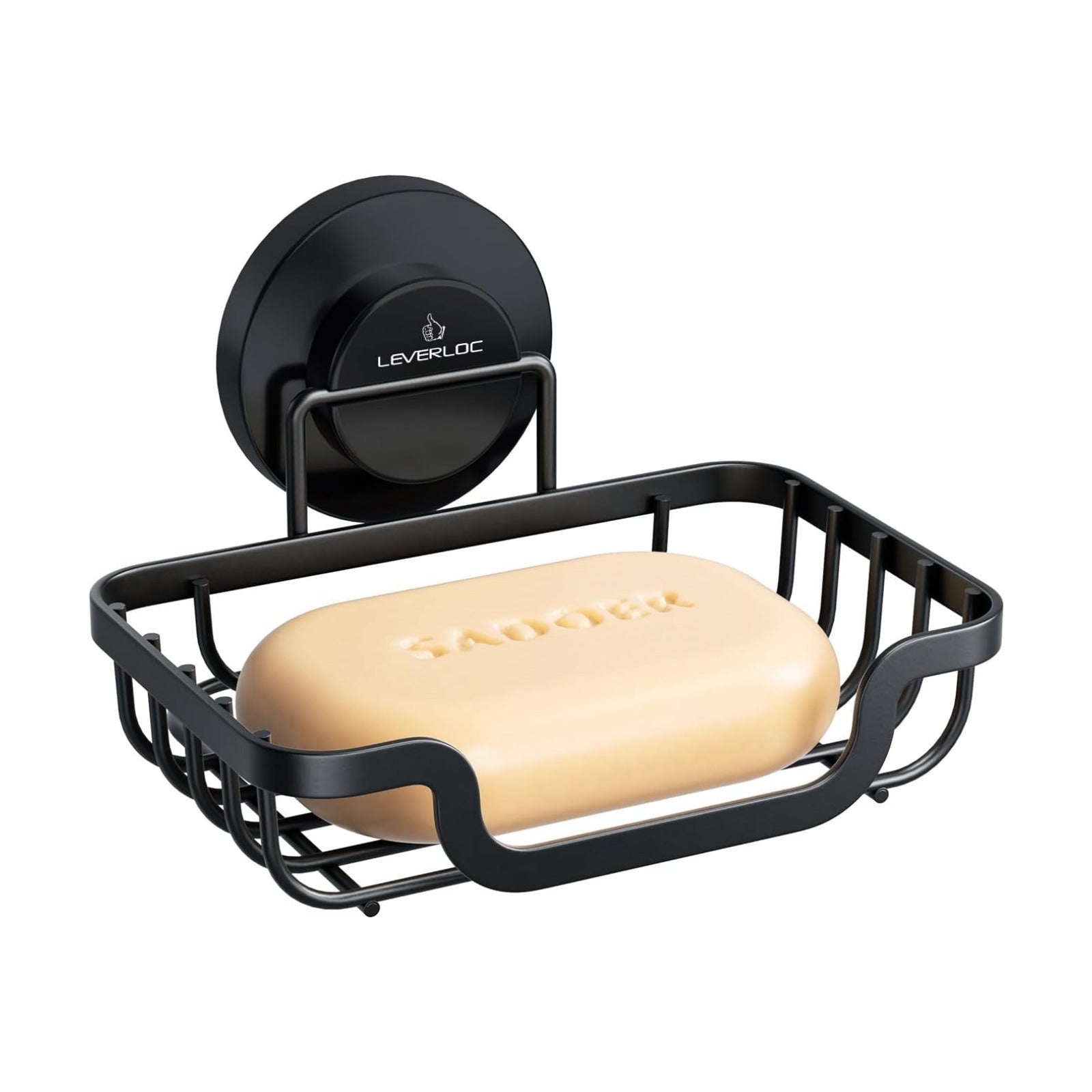 Soap Bar Holder for Shower Suction Cup Wall Mounted / Black / 5.7" * 4.8