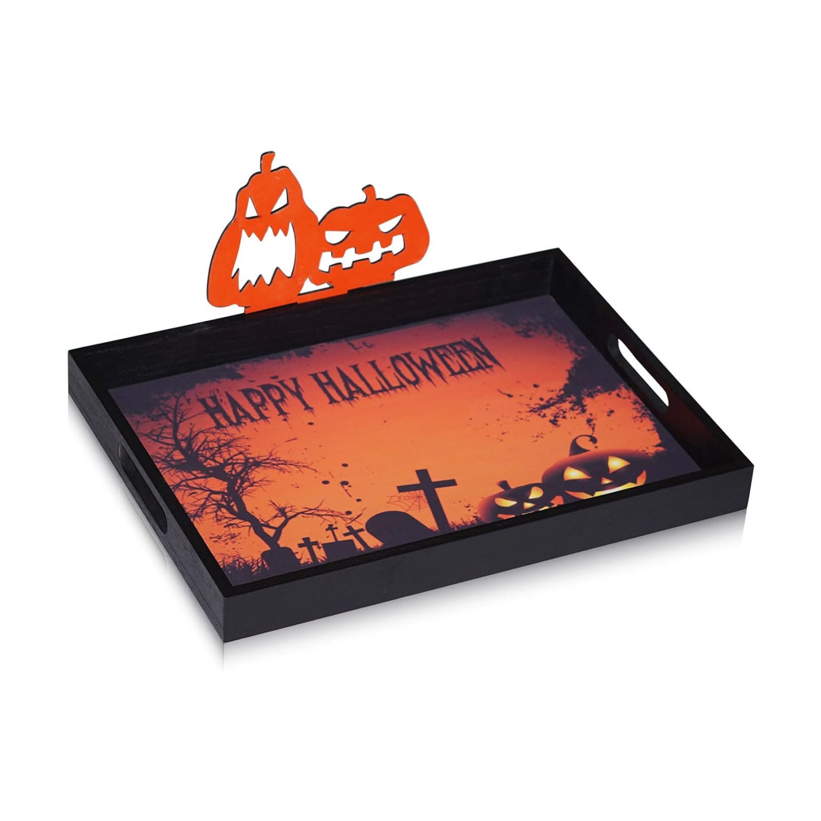 Halloween Decorations Decorative Serving Trays and Platters Pumpkin / Orange / 11.3 x 1.5 x 15.8