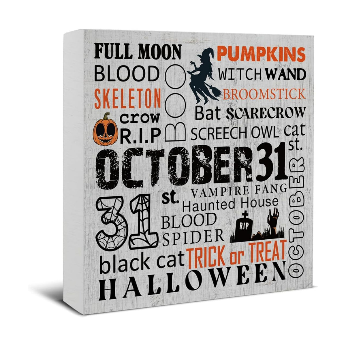 Halloween Decorations, October 31 Wooden Sign Decor Desk Sign