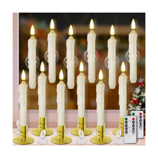 12 Pack Window Candles Battery Operated LED with Remote Timer