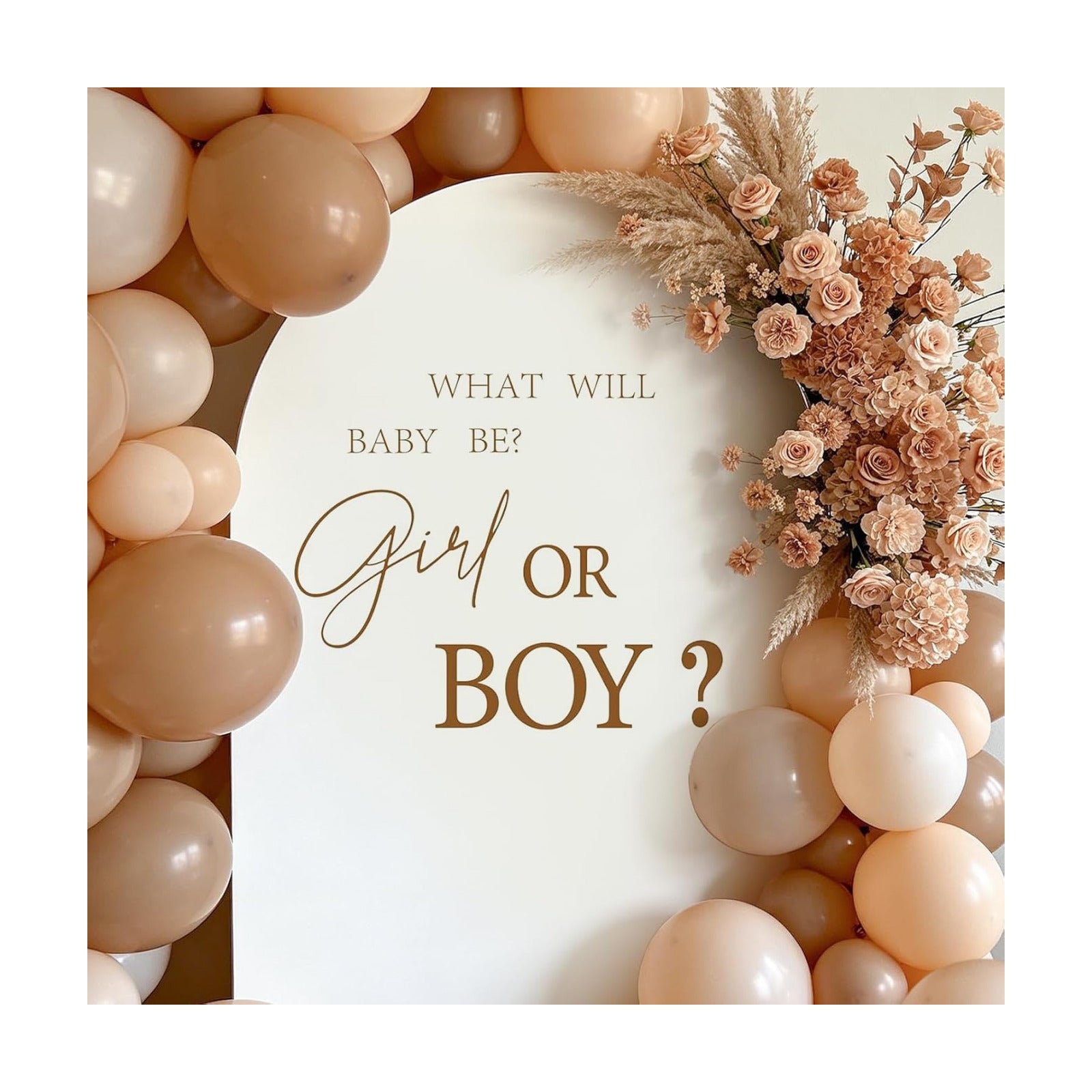 Gender Reveal Party Decal Sign Neutral Color Baby Shower Wall Stickers for Balloon / Girl or Boy