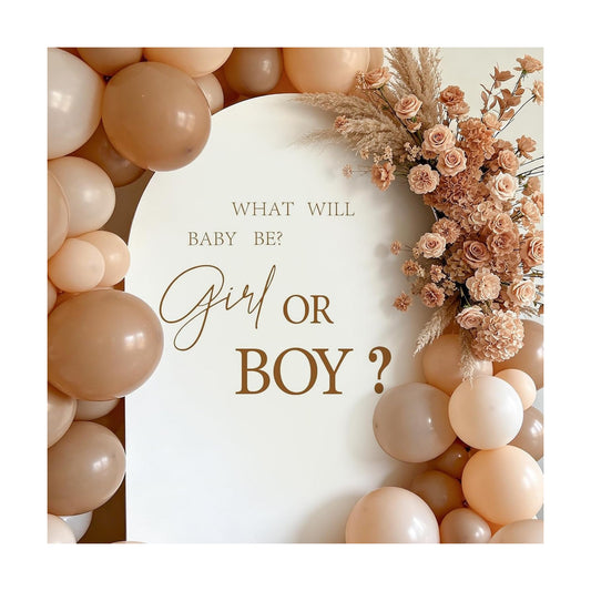 Gender Reveal Party Decal Sign Neutral Color Baby Shower Wall Stickers for Balloon / Girl or Boy