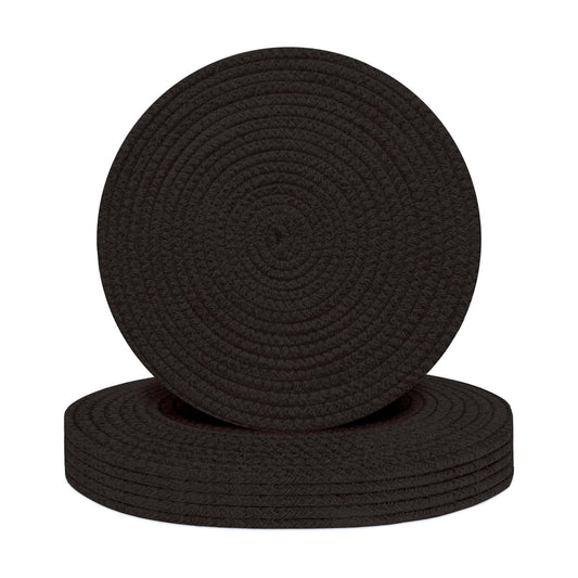 Round Placemats Set of 6, Cotton Rope Woven Table Mats, Hot Pads for Kitchen, Non Slip Heat Resistant Place Mats, 13