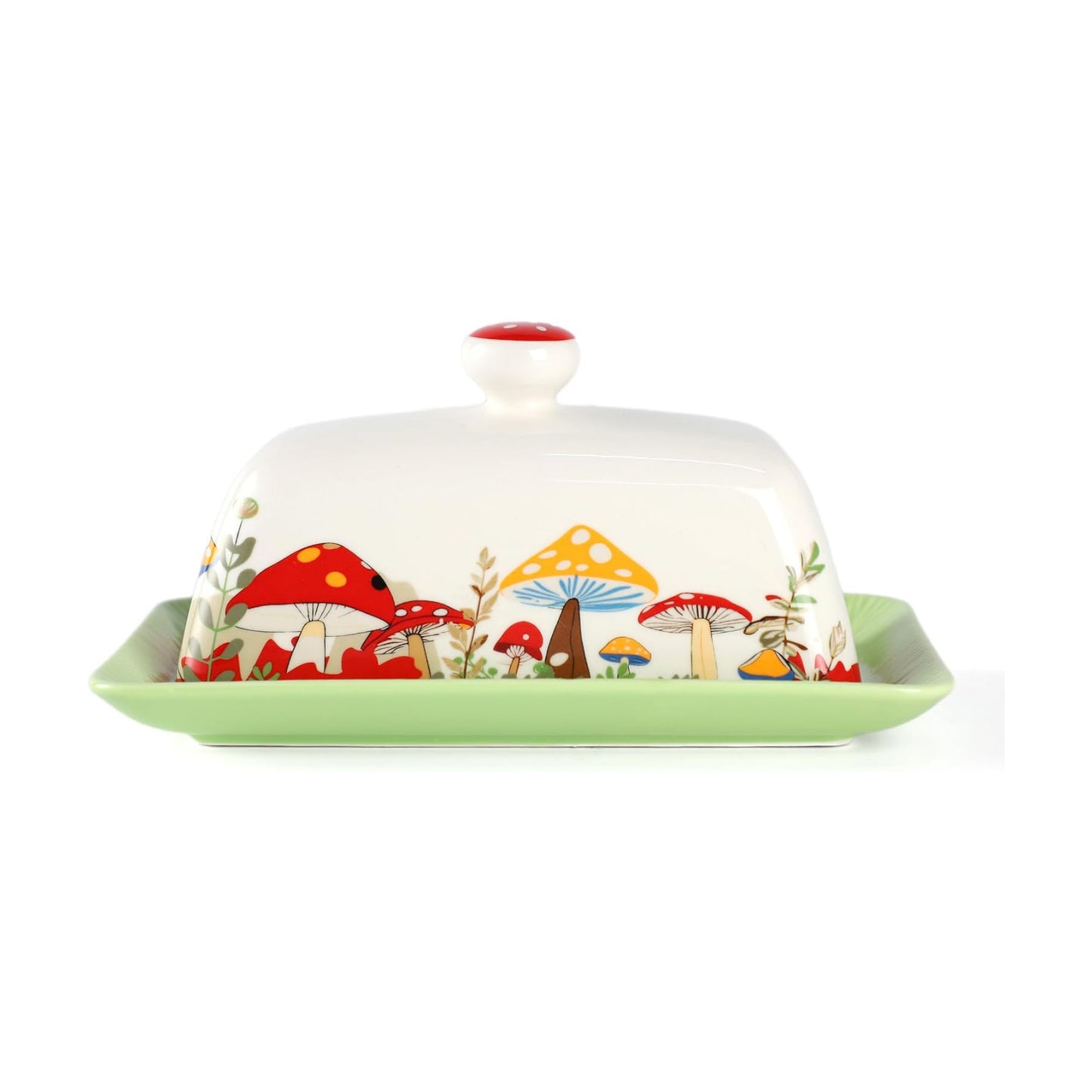 Ceramic Butter Container Mushroom Decor