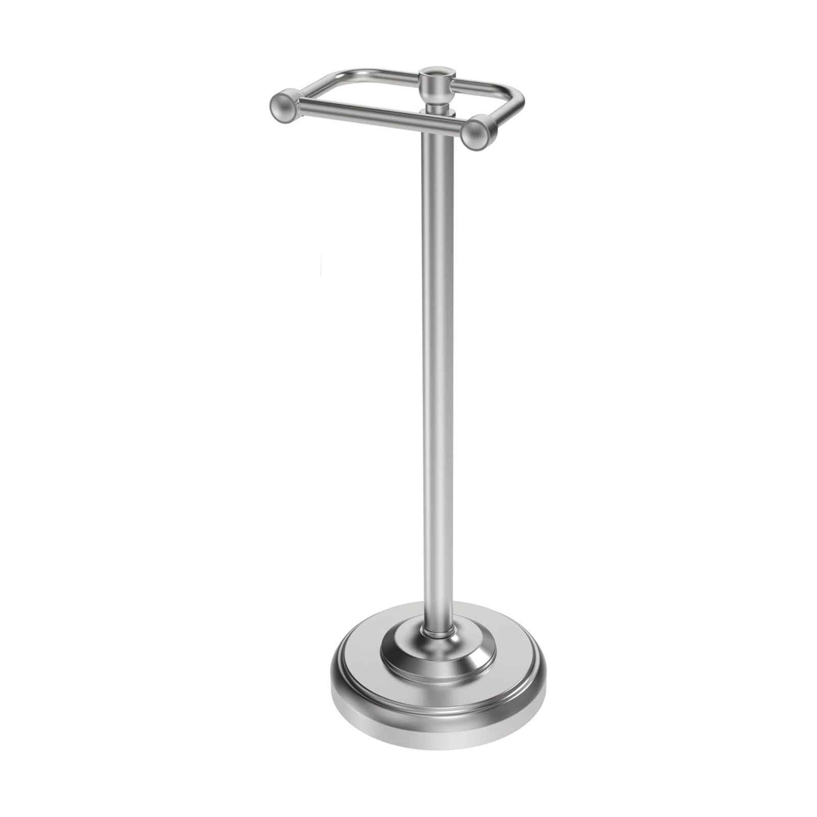 Toilet Paper Holder Stand, Brushed Nickel Toilet Paper Holder Free Standing,Post Pivoting Design & Stable Weighted Base