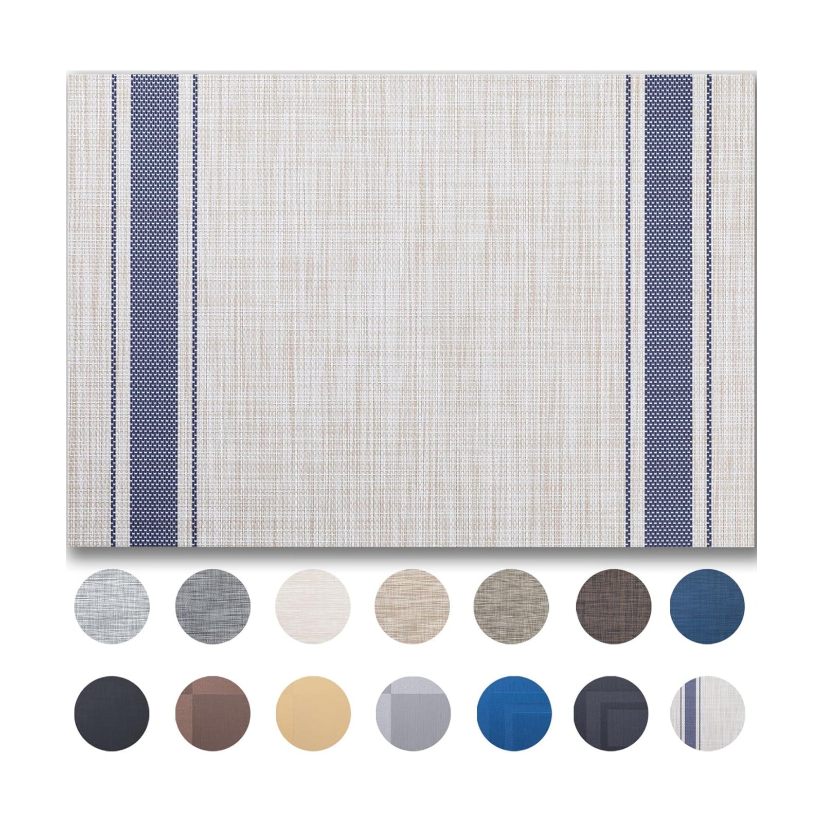 Placemats Set of 12 - Easy Clean Woven Vinyl Placemats for Dining Table, Indoor/Outdoor Place Mats, Washable PVC Table