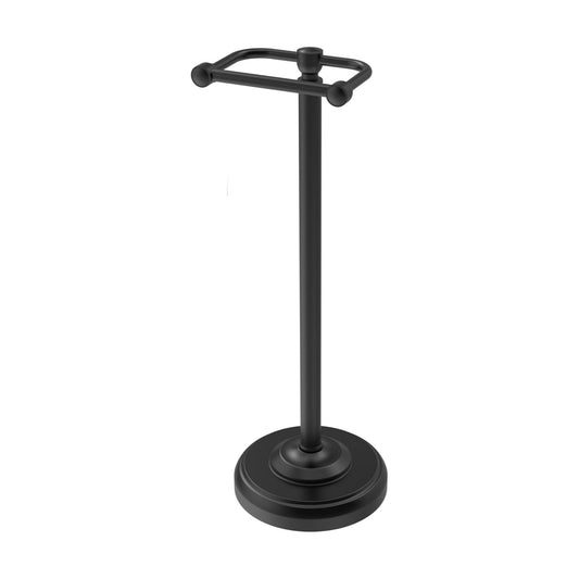 Toilet Paper Holder Stand, Matte Black Toilet Paper Holder Free Standing,Post Pivoting Design & Stable Weighted Base