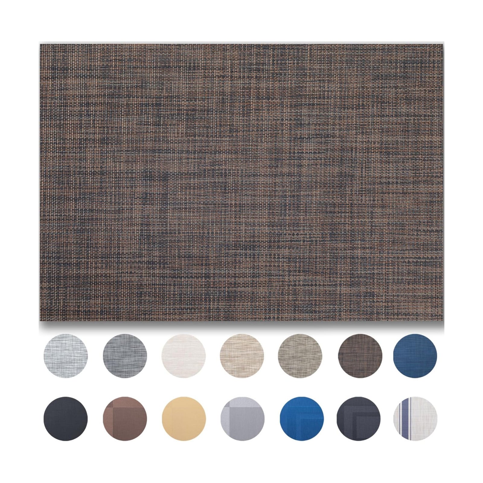 Placemats Set of 12 - Easy Clean Woven Vinyl Placemats for Dining Table, Indoor/Outdoor Place Mats, Washable PVC Table