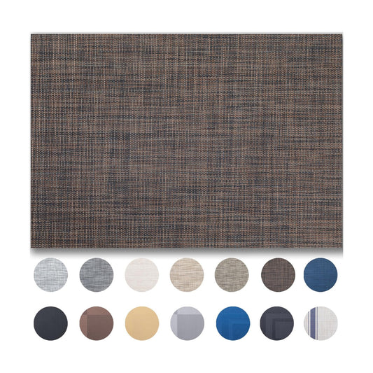 Placemats Set of 12 - Easy Clean Woven Vinyl Placemats for Dining Table, Indoor/Outdoor Place Mats, Washable PVC Table