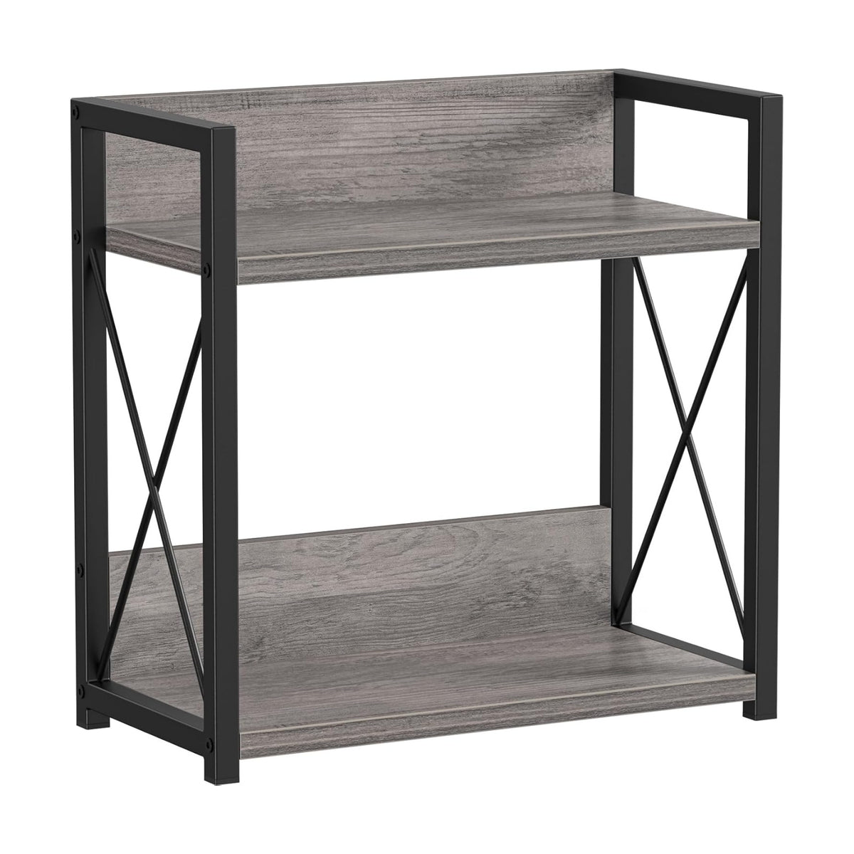 Giikin Coffee Bar Accessories, 2 Tier Spice Rack for Counter, Gray Kitchen Countertop Organizer (Grey, L)