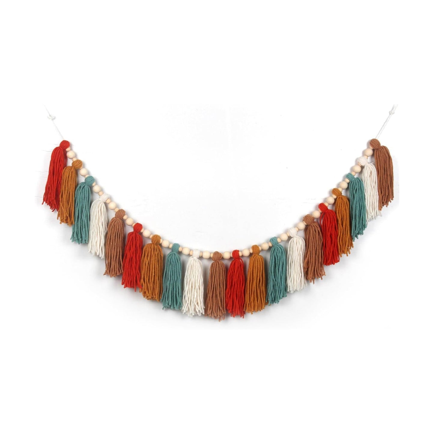 Burnt Boho Yarn Tassel Garland / Orange