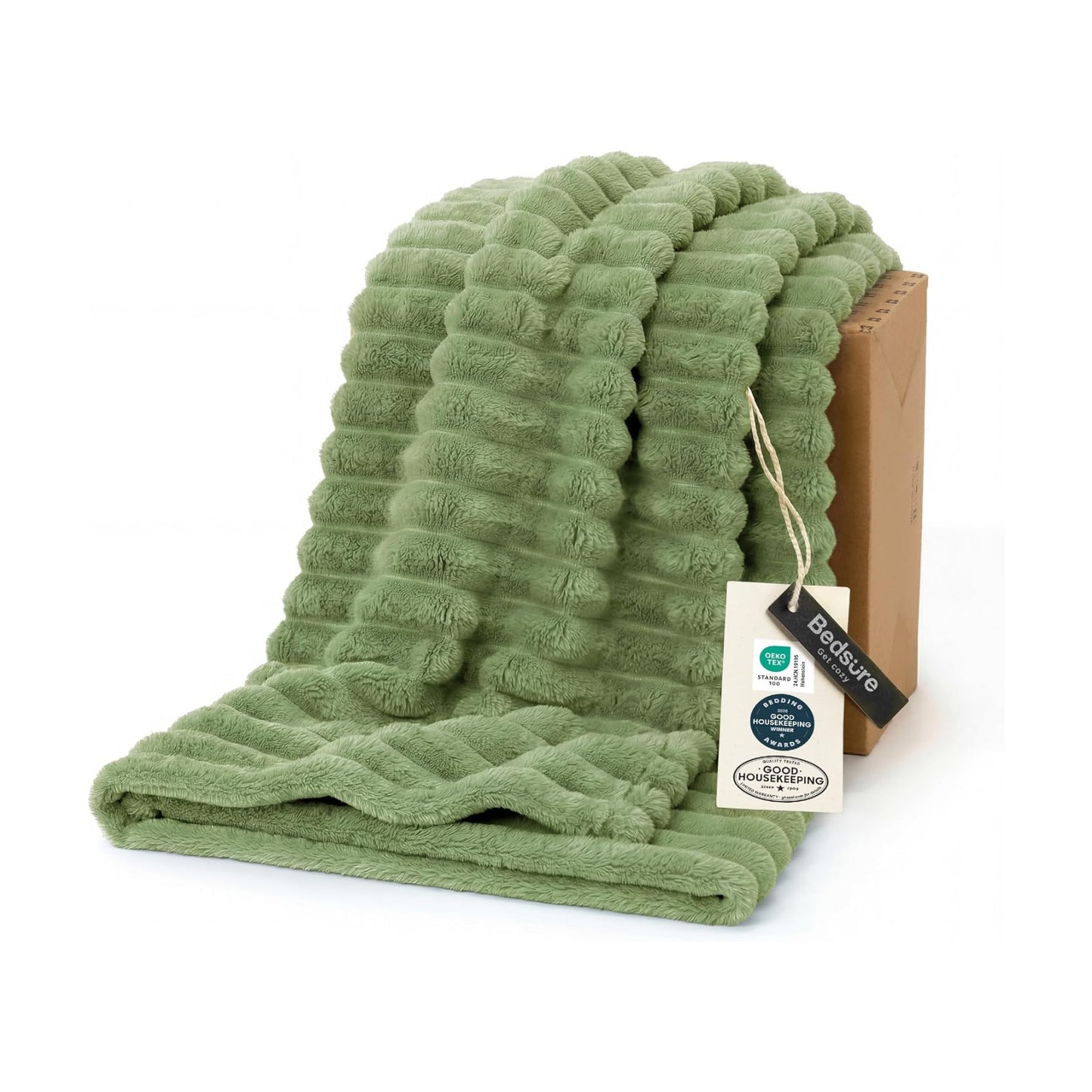 Bedsure Soft Twin Blanket for Bed Decor Gifts Reseda Green 60"x80"