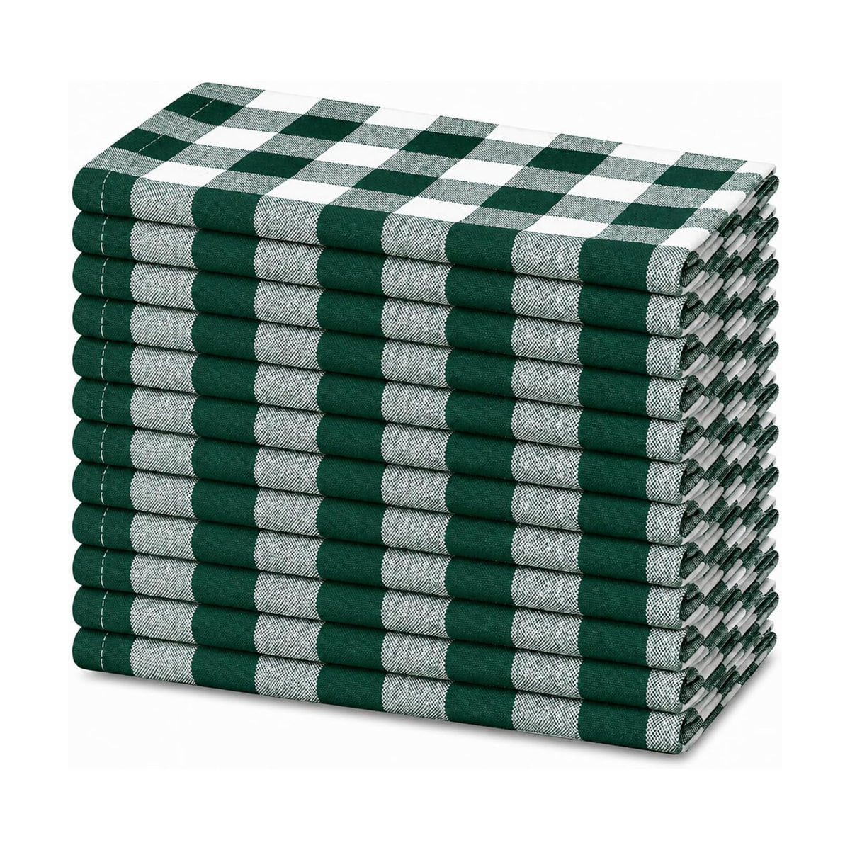Blue Needles Gingham Buffalo Plaid Cotton Dinner Napkins Set of 12-18"x18"