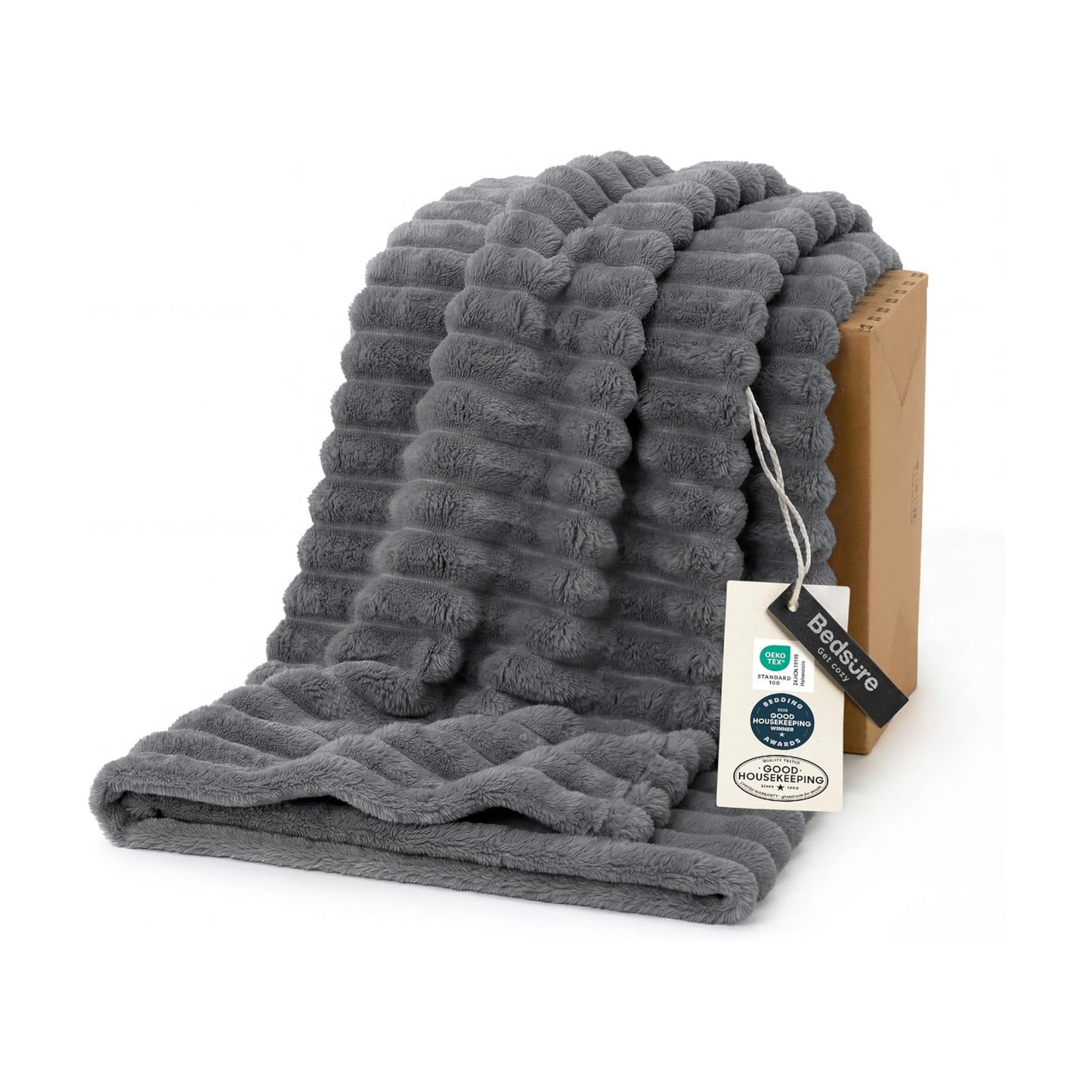 Bedsure Soft Twin XL Blanket for Bed Dorm Frost Gray 66"x90"
