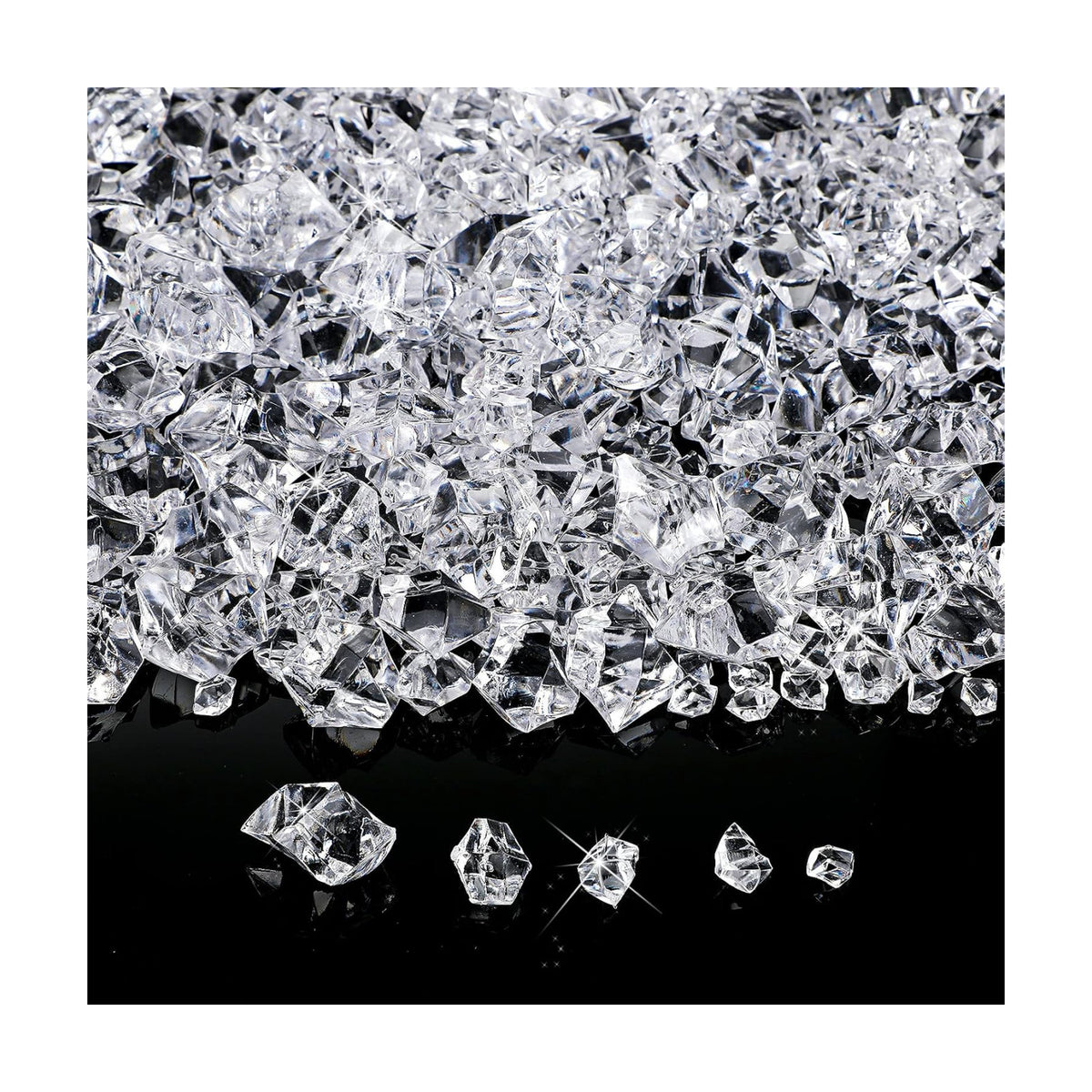 Syhood 570 Pcs Clear Acrylic Gems Plastic Crystals