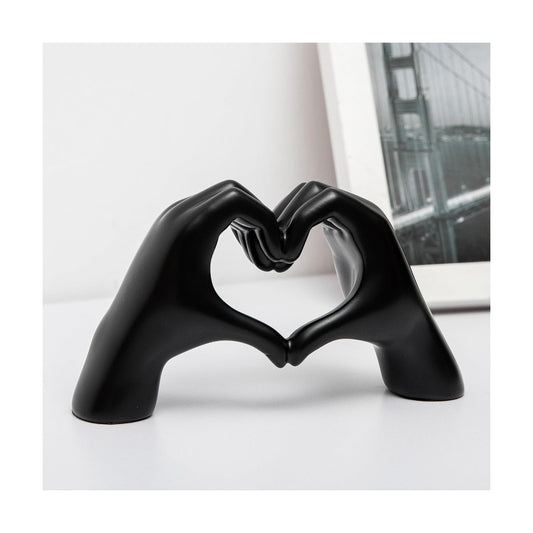 Heart Hands Statues Hand Love Sculpture Decorative Home Decor Ornaments / Black / Small