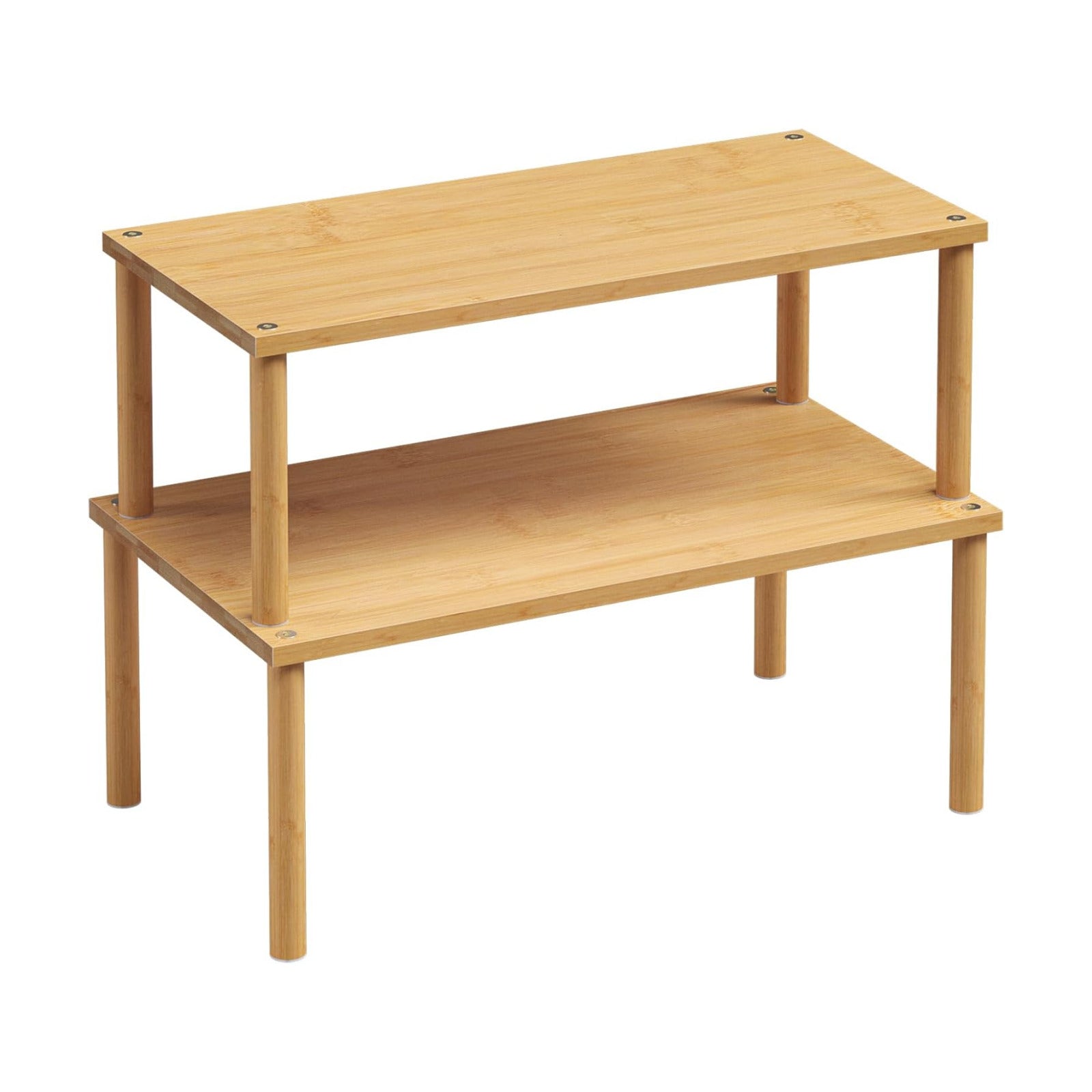 VERTORGAN 2 Pack Cabinet Organizer Shelf,Bamboo Countertop(Large,Natural) | Kitchen Counter Shelves,Spice Rack