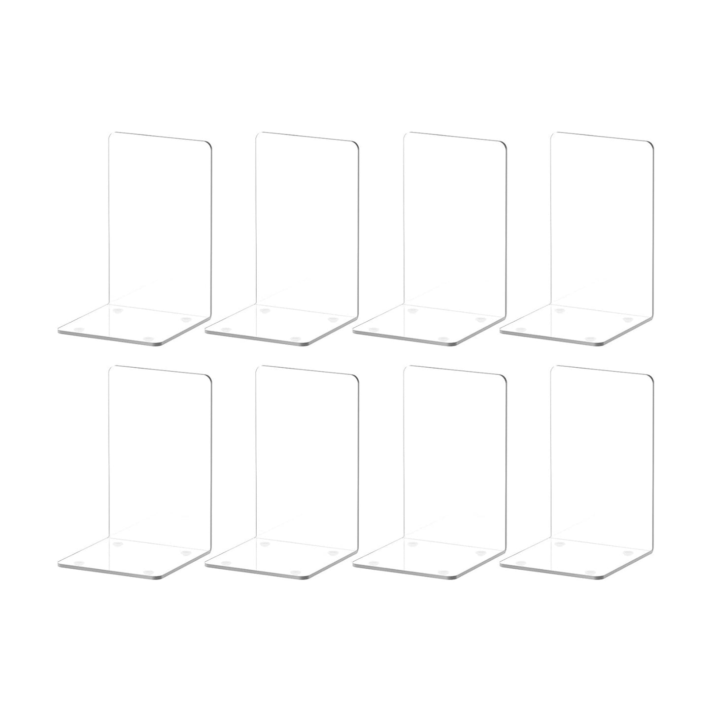 Acrylic Bookends / Book Ends / Clear Bookends 4 Pairs / Set of 8