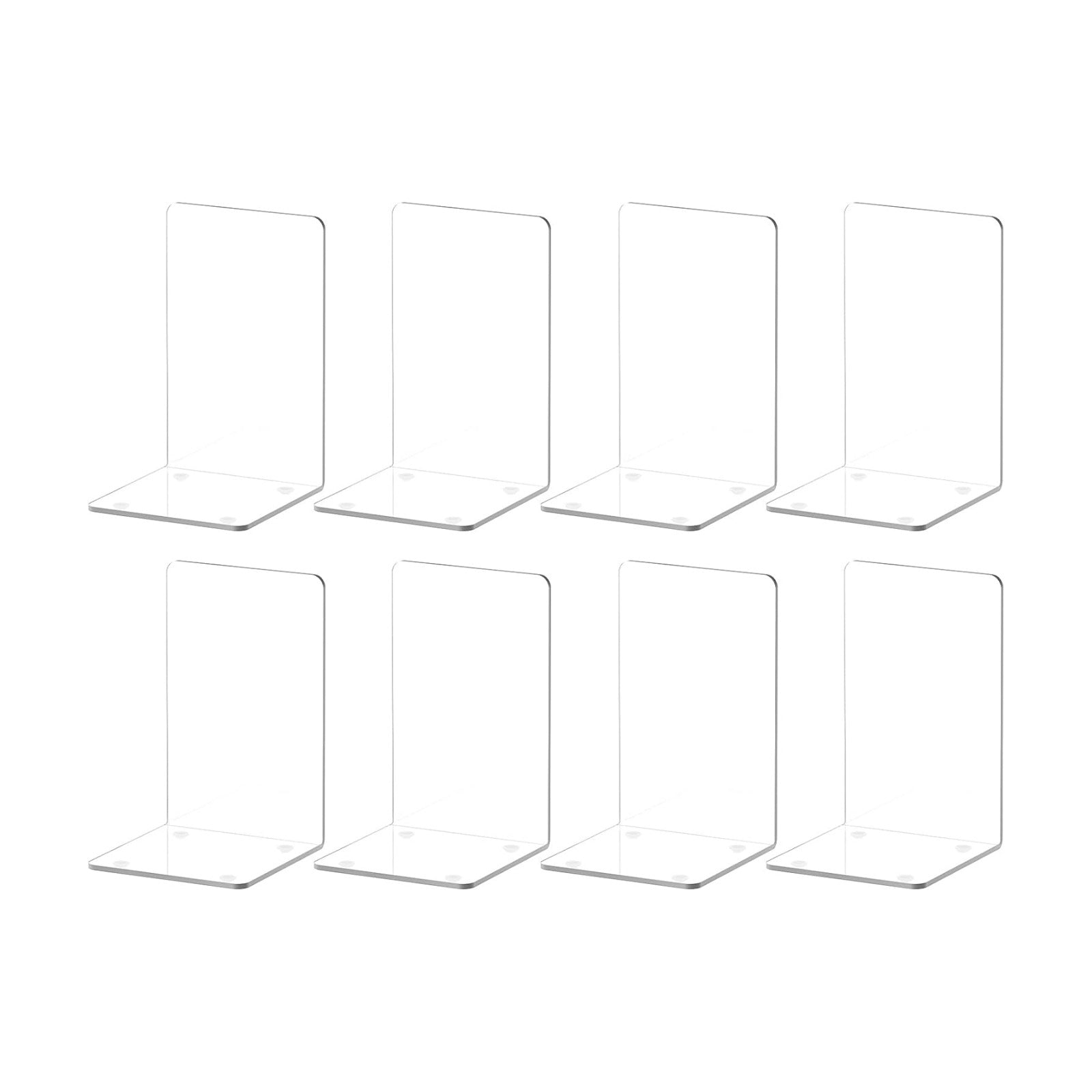 Acrylic Bookends / Book Ends / Clear Bookends 4 Pairs / Set of 8