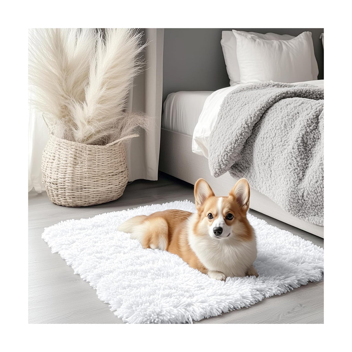 OLANLY 2x3 Machine Washable Small Bedside Rug, Soft Fluffy Shaggy Entryway Throw Rugs for Bedroom, Living Room, Indoor