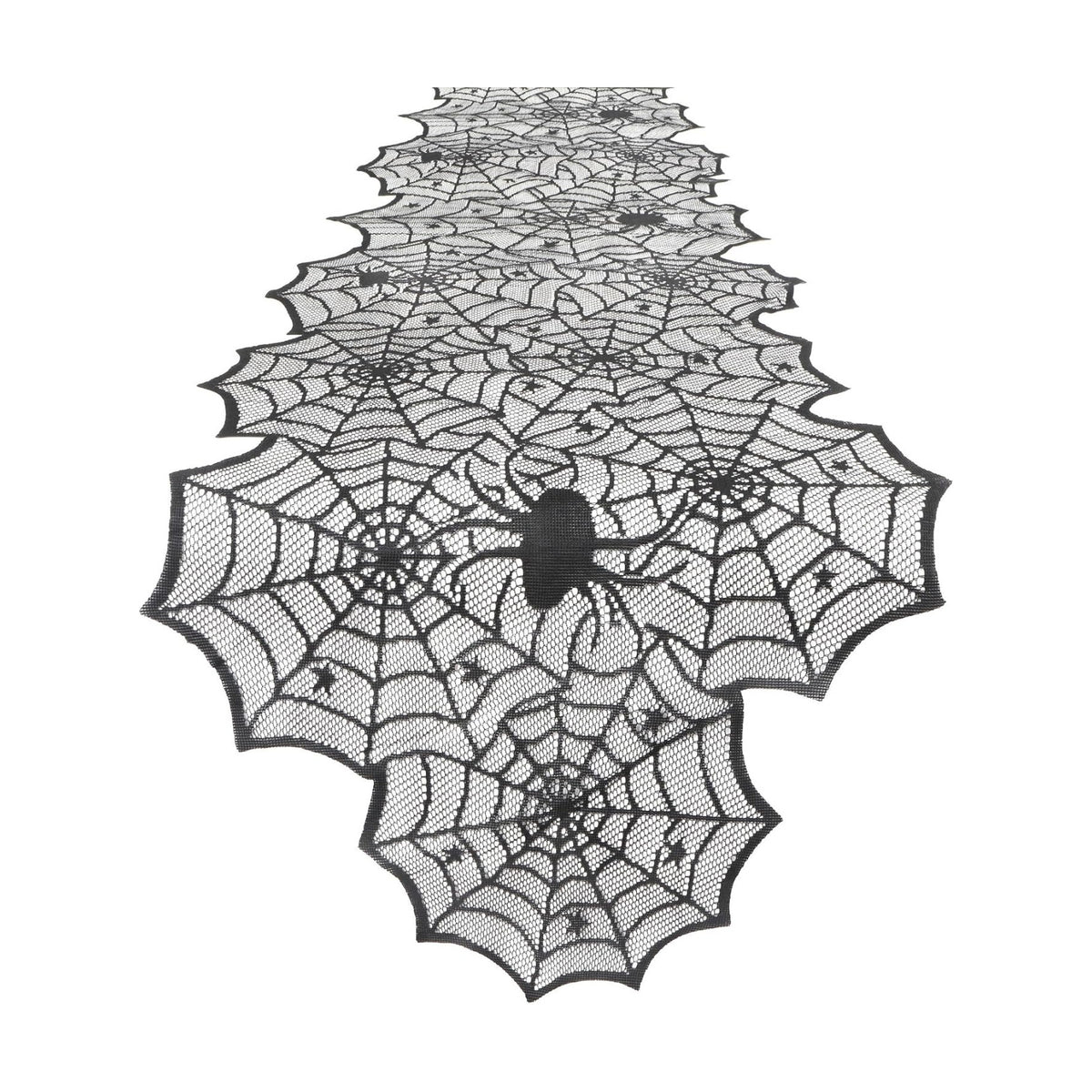 Halloween Table Runner Spiderweb Table Runner Black Lace Spider Web Table Runners for Halloween Table Decor Lace Runner for Tables Dinning Tables Centerpiece Decor Kitchen Dining Decoration 18x73 Inch