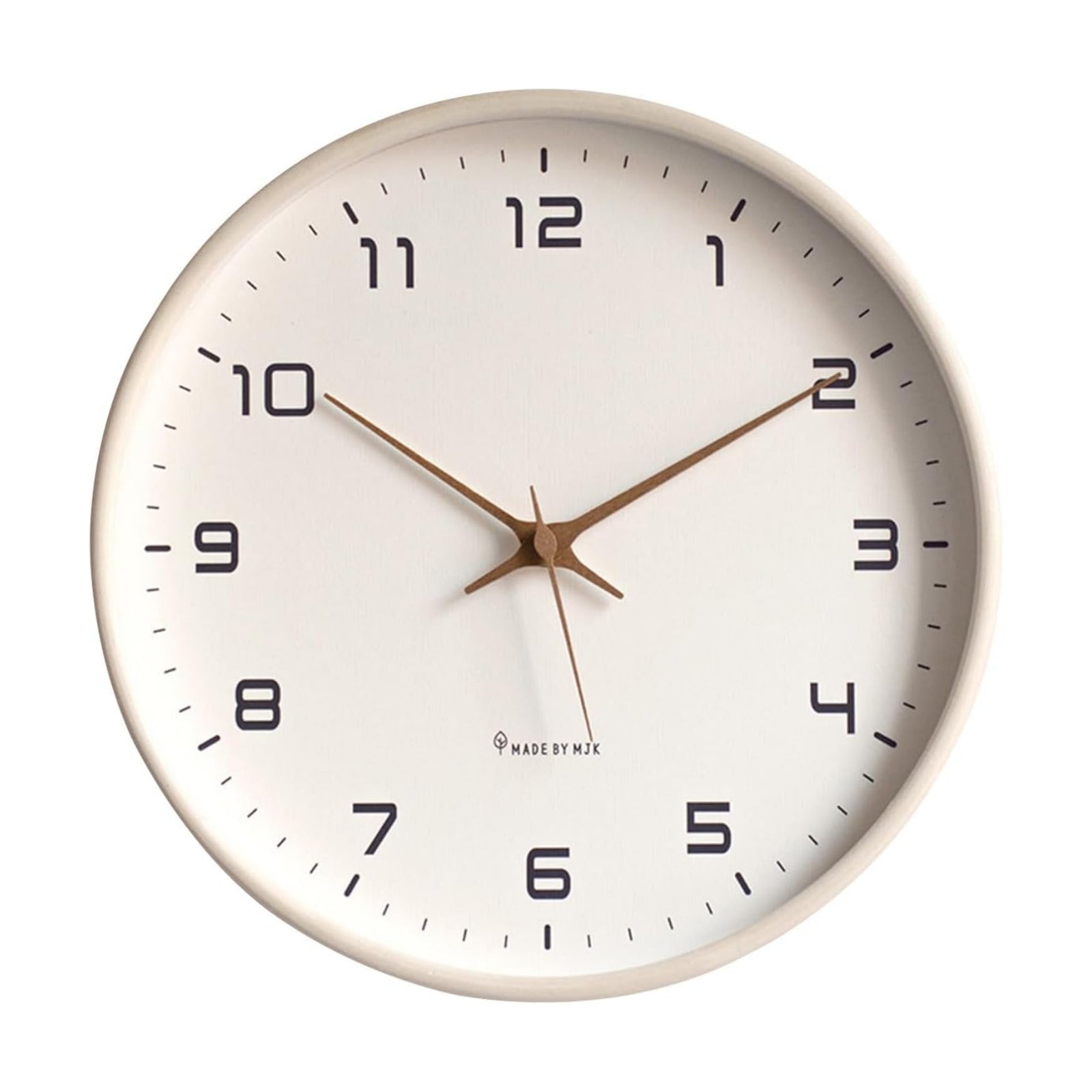 Ergocar Wall Clock, Modern Silent No Ticking Round Wooden Wall Clock Battery Powered Decorate Bedroom, Living Room